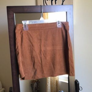 Suede brown mini skirt